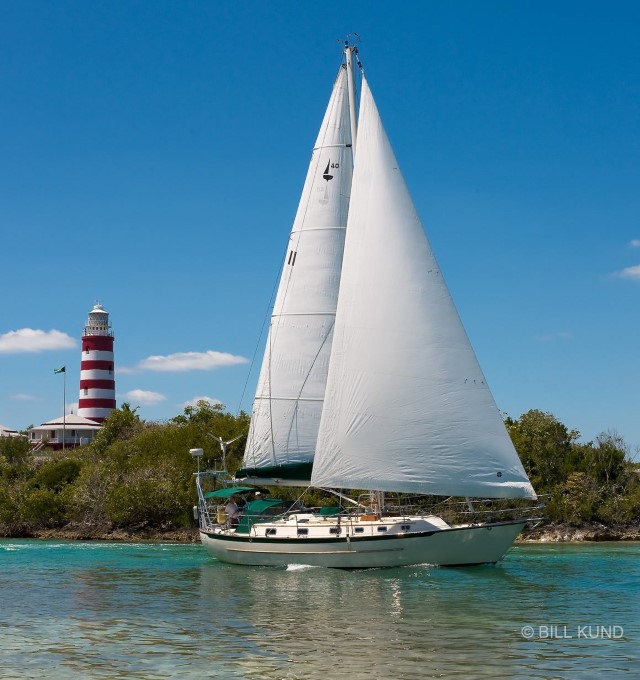Pacific Seacraft 40 - Sailing by Abacos Lighthouse